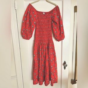Rhode Floral Print Midi Dress in Size Small